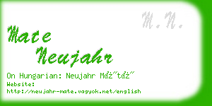mate neujahr business card